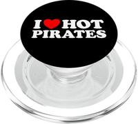 I Love Hot Pirates Funny Buccaneer Captain Matey Arr Piracy PopSockets PopGrip for MagSafe