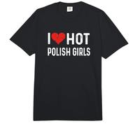 I Love Hot Polish Girls - Poland Warsaw Krakow Lodz Wroclaw Comfort Colors Adult Heavyweight T-Shirt