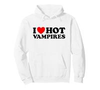 I Love Hot Vampires Funny Vampiric Blood Night Monster Joke Pullover Hoodie