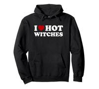 I Love Hot Witches Funny Halloween Costume Pullover Hoodie
