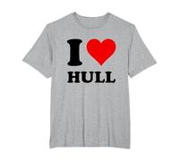 I Love Hull T-Shirt, Men's Big and Tall, Heather Grey, 3X Tall