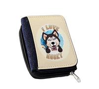 I Love Husky, Best Gift for Dog Lover, Women’s Denim Coin Wallet.
