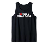 I Love Ibiza Final Boss Funny Viral Meme Humor Sarcasm Heart Tank Top