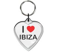I Love Ibiza Small Heart Shaped Key Ring