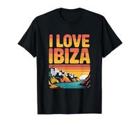 I Love Ibiza Sunset Coastal Escape Value Graphic T-Shirt, Men, Black, XL