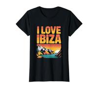 I Love Ibiza Sunset Coastal Escape Value Graphic T-Shirt, Women, Black, XL