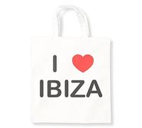 I Love Ibiza - White Cotton Tote Bag