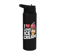 I Love Ice Cream Cone Scoop Delight Stainless Steel Insulated Water Bottle