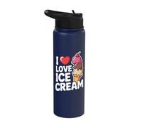 I Love Ice Cream Cone Scoop Delight Stainless Steel Insulated Water Bottle