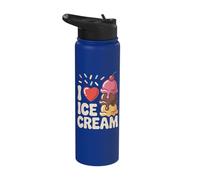 I Love Ice Cream Fun Sprinkles Scoop Stainless Steel Insulated Water Bottle