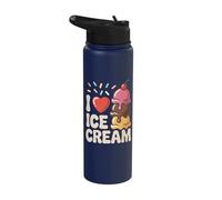 I Love Ice Cream Fun Sprinkles Scoop Stainless Steel Insulated Water Bottle