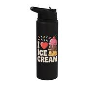I Love Ice Cream Fun Sprinkles Scoop Stainless Steel Insulated Water Bottle