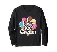 I Love Ice Cream Scoop Cone Delightful Treat Long Sleeve T-Shirt