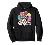 I Love Ice Cream Scoop Cone Delightful Treat Pullover Hoodie