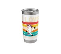 I Love Ice Skating Unicorn Retro Stainless Steel Insulated Tumbler
