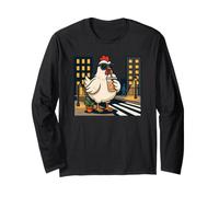I Love iced Coffee and This Cool Hen in the Night City Long Sleeve T-Shirt