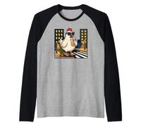 I Love iced Coffee and This Cool Hen in the Night City Raglan Baseball Tee