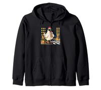 I love iced coffee and this cool hen in the night city Zip Hoodie