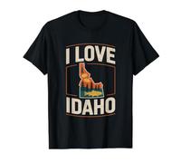 I Love Idaho State Forest Nature Enthusiast Value Graphic T-Shirt, Men, Black, L