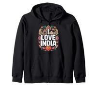 I Love India Colorful Heritage Pride Zip Hoodie