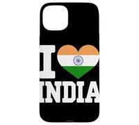 I Love India Heart Flag Case for iPhone 15 Plus