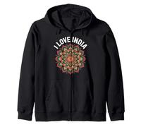 I Love India Mandala Pride Celebration Zip Hoodie