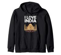 I Love India Taj Mahal Design Zip Hoodie