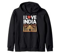 I Love India Taj Mahal Paisley Heritage Pride Zip Hoodie