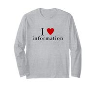 I Love Information Meme Funny Design I LOVE INFO meme WHITE Long Sleeve T-Shirt