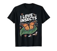 I Love Insects Butterfly Enthusiast Value Graphic T-Shirt, Men, Black, XL
