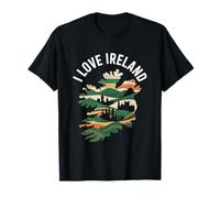 I Love Ireland Scenic Silhouette Design T-Shirt