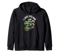 I Love Ireland Scenic Silhouette Design Zip Hoodie