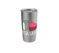 I Love Isaiah Personalized First Name Isaiah Stainless Steel Insulated Tumbler