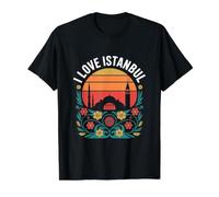 I Love Istanbul Silhouette Sunset Scene Value Graphic T-Shirt, Men, Black, M