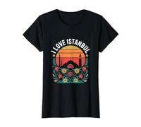 I Love Istanbul Silhouette Sunset Scene Value Graphic T-Shirt, Women, Black, M