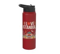 I Love Istanbul Skyline Architecture Stainless Steel Insulated Water Bottle