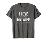 I Love It When My Wife Lets Me Go All in Funny Poker Casino T-Shirt, Men, Asphalt, XXL