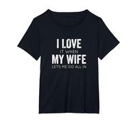 I Love It When My Wife Lets Me Go All in Funny Poker Casino T-Shirt, Women's Plus, Black, 4X