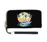 I Love It When We're Cruising Together Family Leather Wallet Fashion Purse Long Pouch with Wrist Strap for Men Women