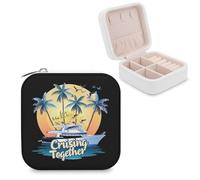 I Love It When We're Cruising Together Family Travel Jewelry Box PU Leather Jewelry Organizer for Earrings Necklaces
