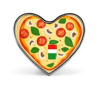 I Love Italian Pizza Cute Brooch Badge Heart Shape Pin Hat Clothing Jewelry Accessories Gifts for Wedding Party