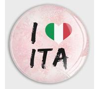 I Love Italy Flag Country Refrigerator Magnets Glass Small Round Fridge Magnets, Multi-Use Premium Magnets for Fridge, Locker, Whiteboard, Billboard, Kitchen, Office, School Travel Souvenir