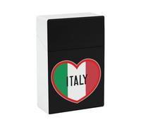 I Love Italy Heart Cigarette Case Lightweight Flip Top Portable Storage Smoking Box for Men Women