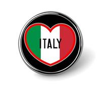 I Love Italy Heart Round Brooch Pins Lapel Tie Badge Metal Memorial Button Pin Kit for Hat Shirt Clothing Bags Decor