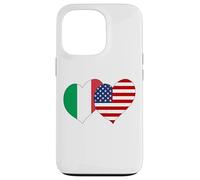 I Love Italy I Love USA Lovely Italy US Flag Hearts Graphic Case for iPhone 13 Pro