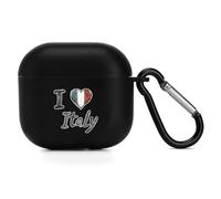 I Love Italy Italian Case Cover Compatible with AirPods 4 Protective Shell with Keychain