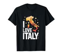 I Love Italy Map Icons Travel Design T-Shirt
