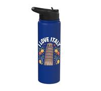 I Love Italy Pisa Tower Lemons Grapes Stainless Steel Insulated Water Bottle