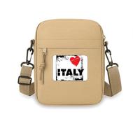 I Love Italy Word Love Heart Square Crossbody Bag Cell Phone Purses Handbag Shoulder Mini Bag