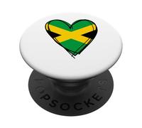 I Love Jamaica Flag Heart Proud To Be Jamaican Papa Mama Boy PopSockets Adhesive PopGrip
